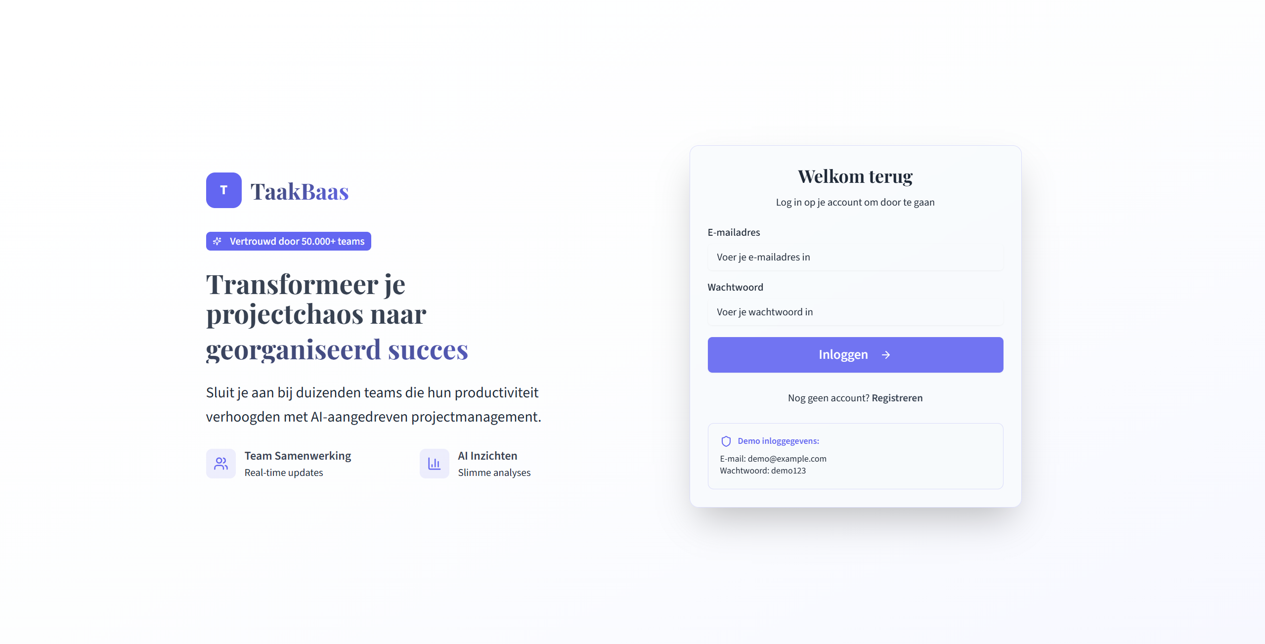 Taakbaas Login